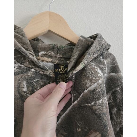 Kids Medium King's Camo Real Tree Hoodie Sweatshirt - Picture 3 of 4